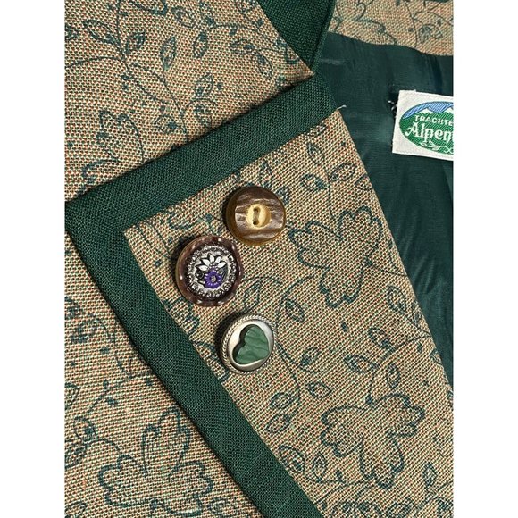 Vintage Trachtenmoden Alpentraum green print blazer size 38 -‎ St. Patrick's Day - Picture 3 of 8